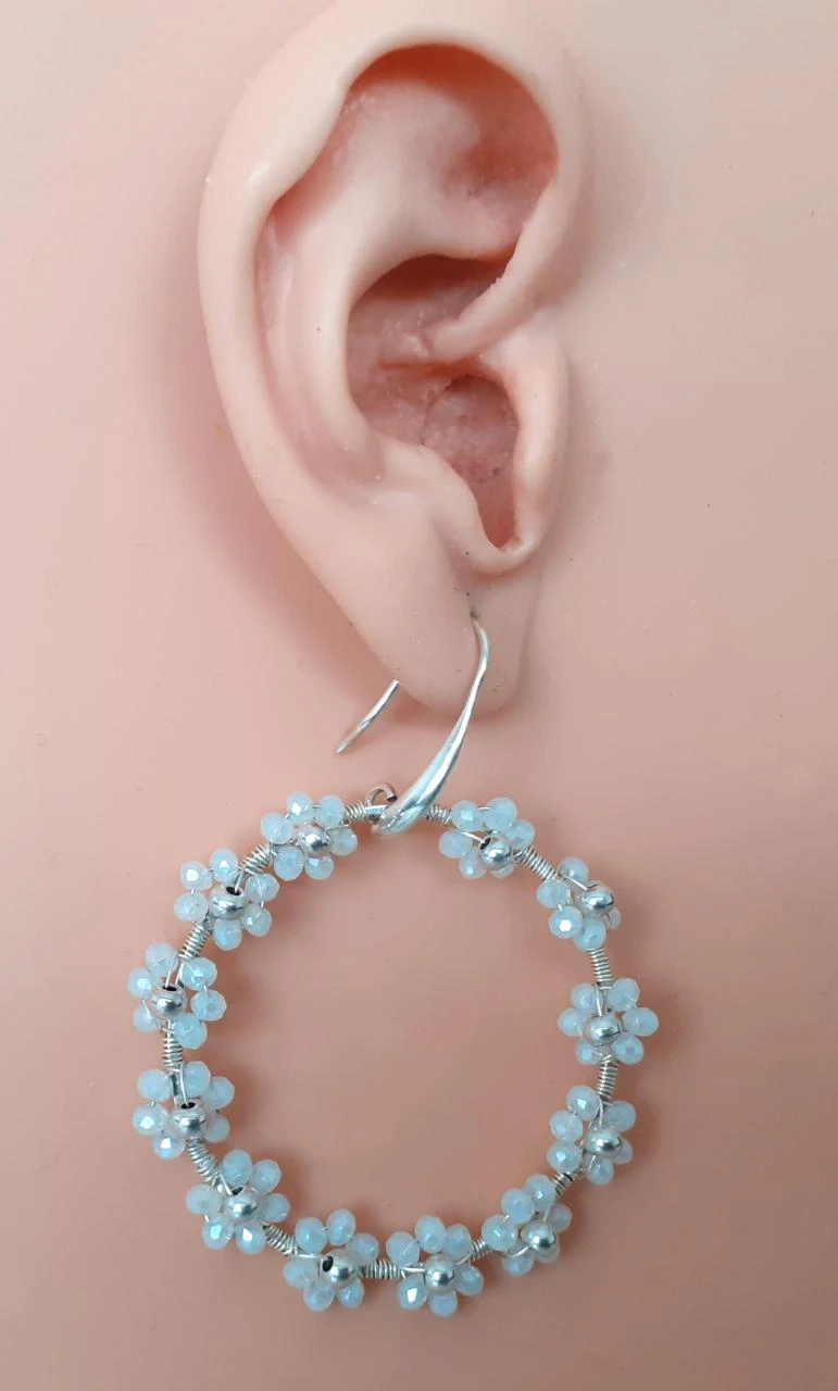 Pendientes colgantes con flores de opalita – photo 7